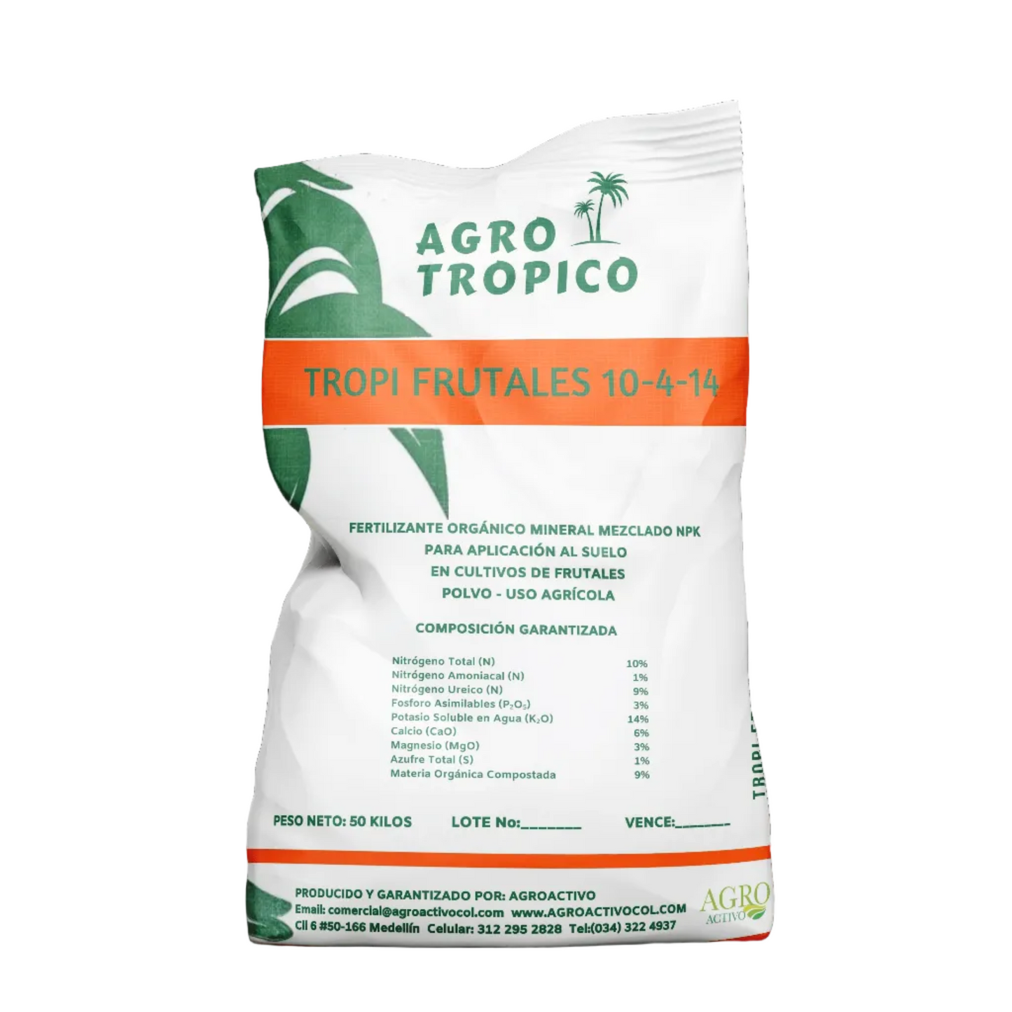 ABONO Y FERTILIZANTE TROPIFRUTALES 10-4-14