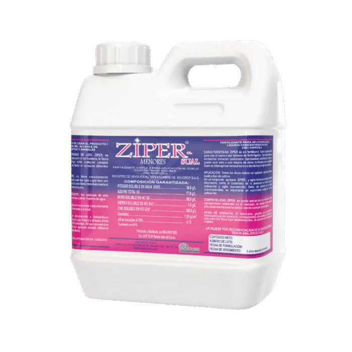 ELEMENTOS MENORES QUELATADOS ZIPER SUAL SL