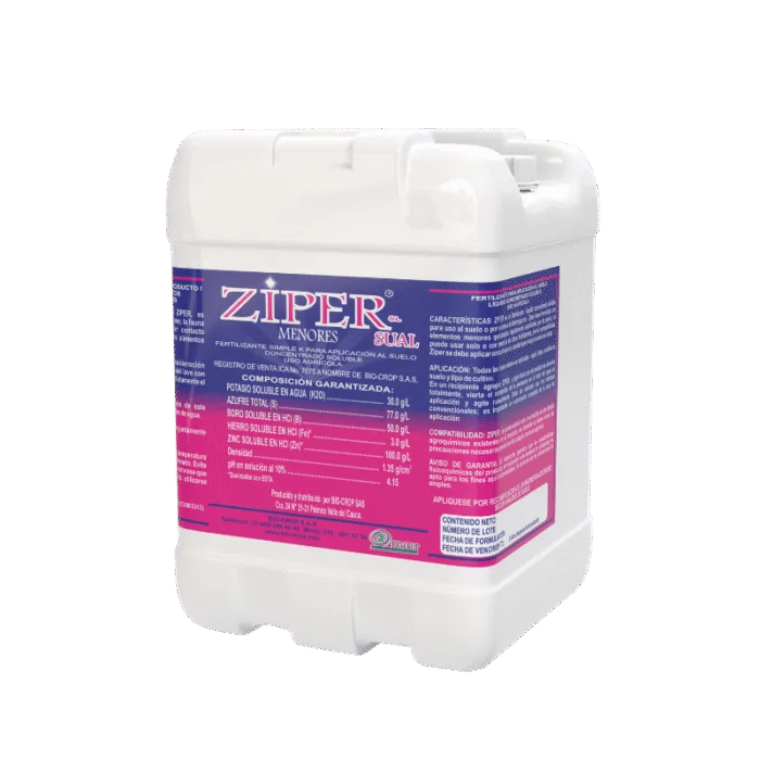 ELEMENTOS MENORES QUELATADOS ZIPER SUAL SL