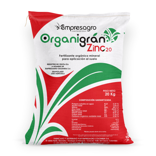 FERTILIZANTE GRANULADO ORGANIGRAN ZINC 20%