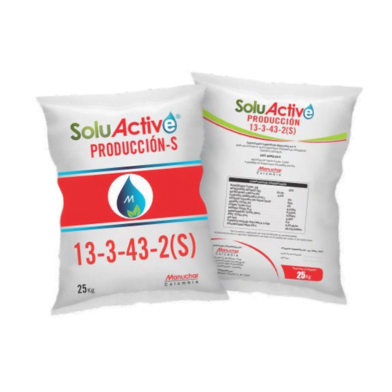 FERTILIZANTE HIDROSOLUBLE PRODUCCIÓN 13-3-43+2S