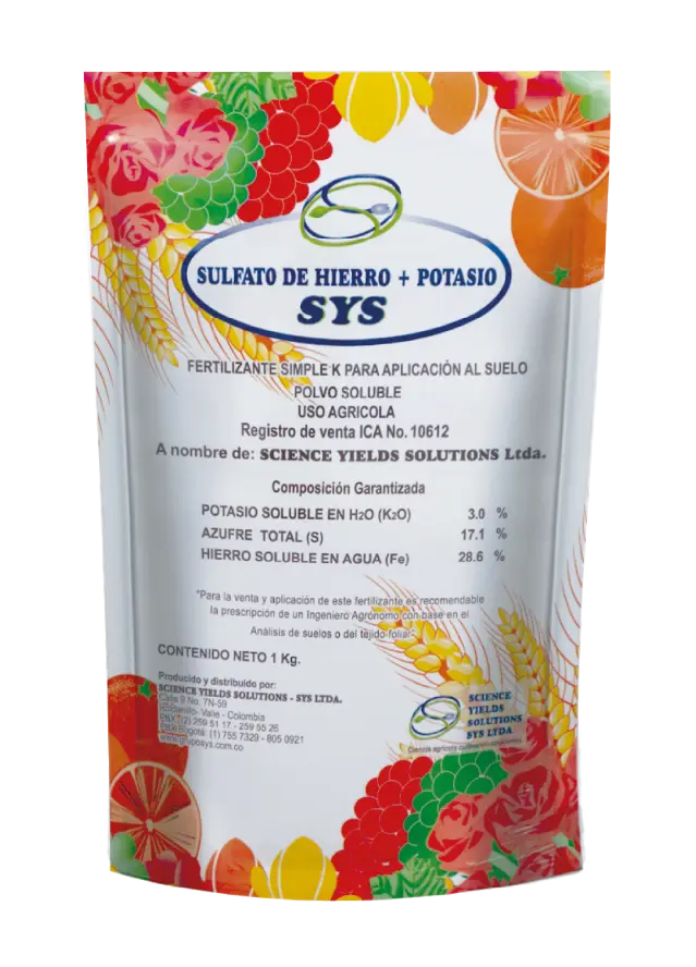 FERTILIZANTE SULFATO DE HIERRO + K