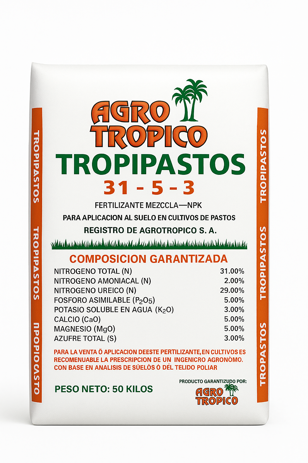 FERTILIZANTE PARA PASTOS TROPIPASTOS TRIPLE PROTECCIÓN
