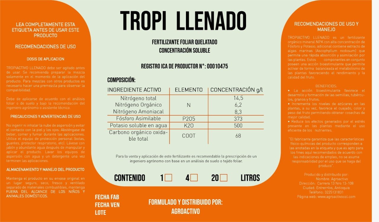 LLENADO DE FRUTO "TROPIACTIVO LLENADO"