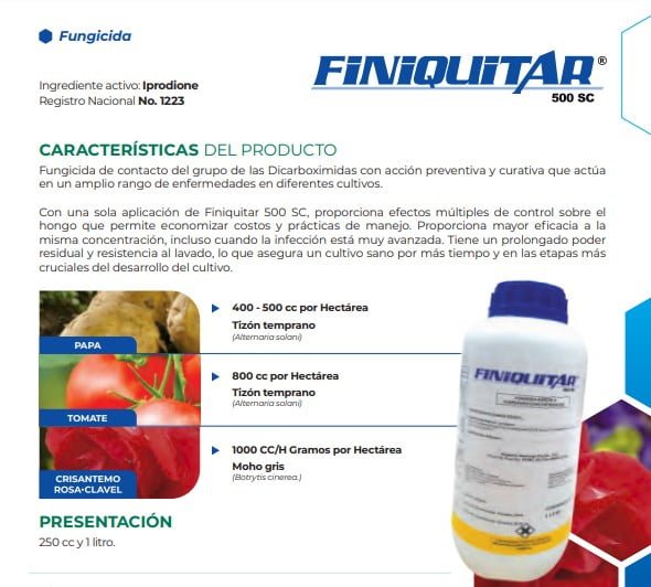 IPRODIONE FUNGICIDA FINIQUITAR 500 SC