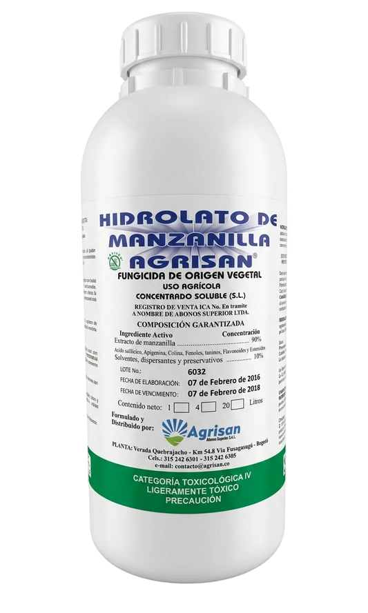 FUNGICIDA ORGÁNICO HIDROLATO DE MANZANILLA