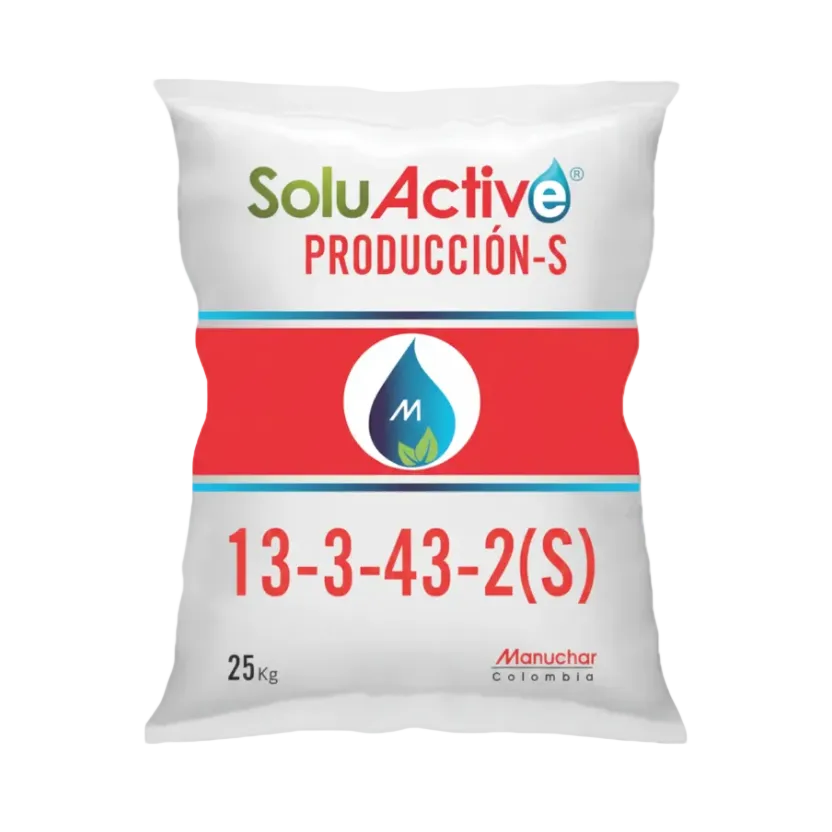 FERTILIZANTE HIDROSOLUBLE PRODUCCIÓN 13-3-43+2S